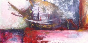 "Aankomst" - Acryl - 60x120 - € 550,-            